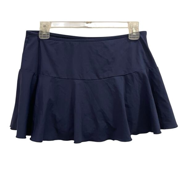 Lands End Swim Skirt Womens 6 Swimsuit Navy Mini Flounce Beach Pool Tropical - Picture 1 of 6
